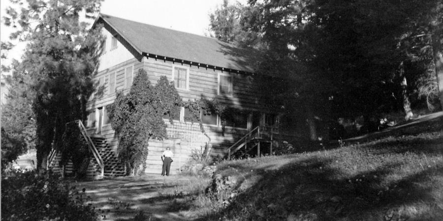 Outside the Lodge in the 1940s
